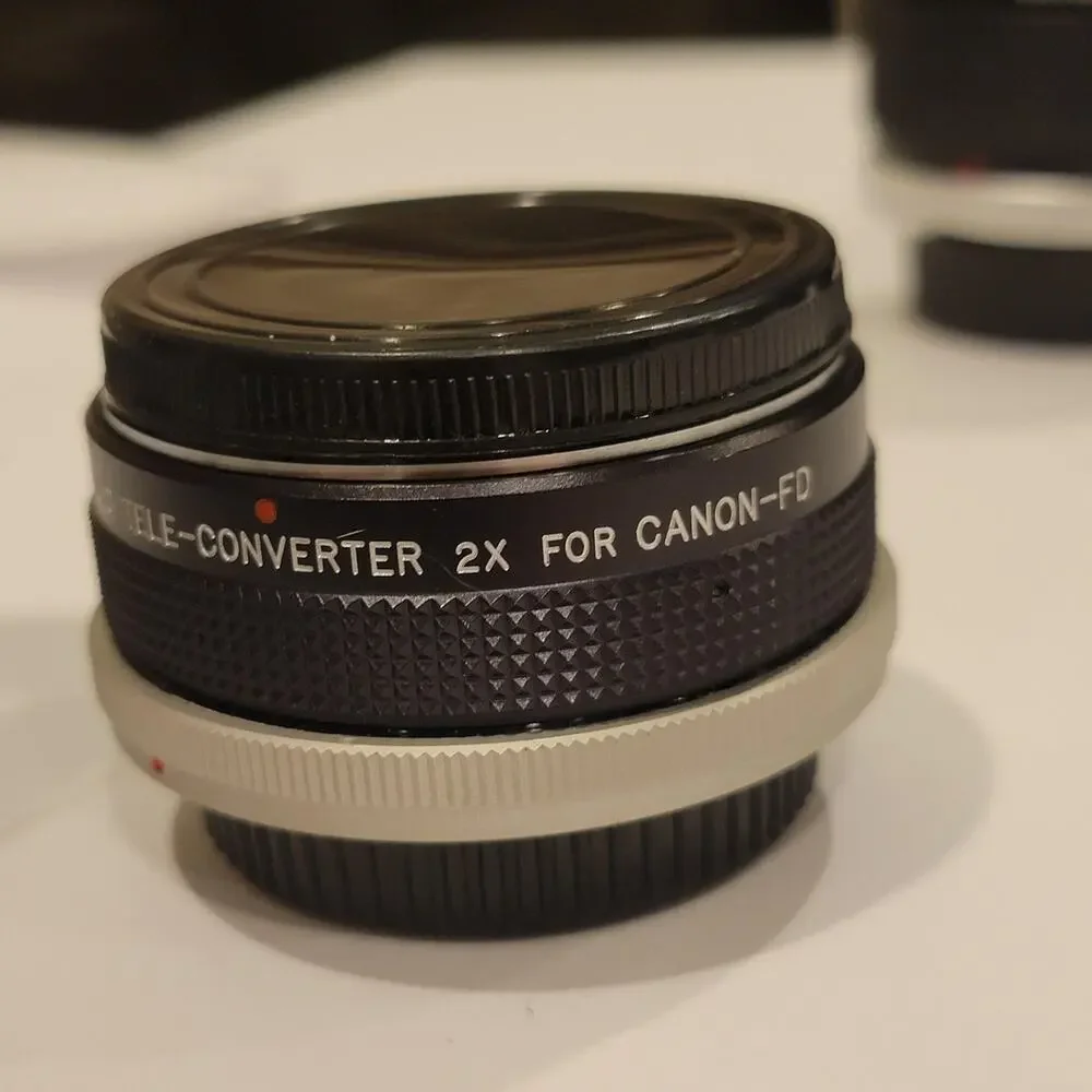 Vintage Vivitar MC 75-205mm 2X Match Teleconverter Lens Canon FD 35mm SLR Black